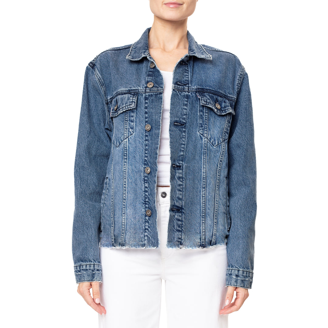 E*f様 【Time is on 】TRUCK DENIM JACKET BLA Time and Tru Women's and Women's Plus Denim Jacket, Sizes XS