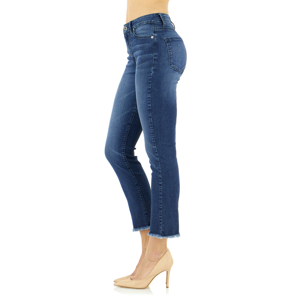 【DISCERNMENT】Twist Cut Murphy Denim Troye Blue Rhinestone Denim Jeans – SALT MURPHY